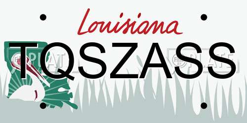 TQSZASS Louisiana License Plate