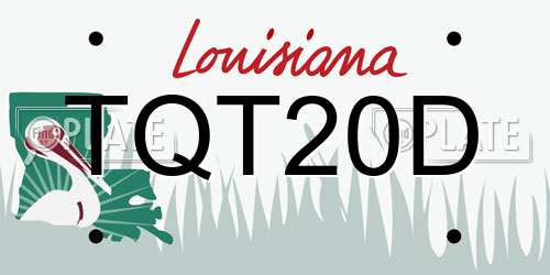 TQT20D Louisiana License Plate