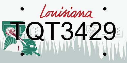 TQT3429 Louisiana License Plate