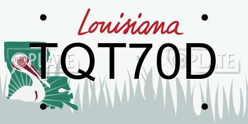 TQT70D Louisiana License Plate