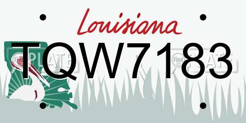 TQW7183 Louisiana License Plate