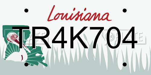 TR4K704 Louisiana License Plate