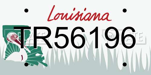TR56196 Louisiana License Plate