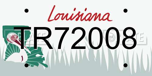 TR72008 Louisiana License Plate