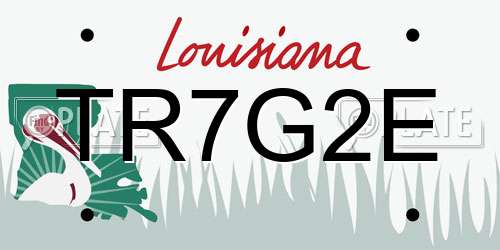 TR7G2E Louisiana License Plate
