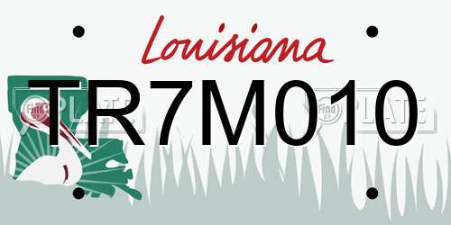 TR7M010 Louisiana License Plate