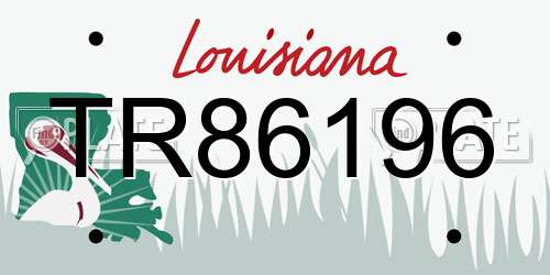 TR86196 Louisiana License Plate