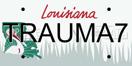 TRAUMA7 Louisiana License Plate