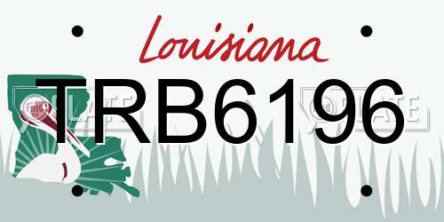 TRB6196 Louisiana License Plate