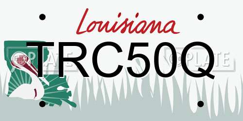 TRC50Q Louisiana License Plate