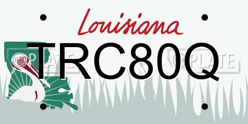 TRC80Q Louisiana License Plate