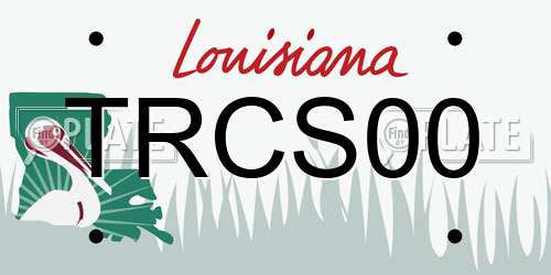 TRCS00 Louisiana License Plate