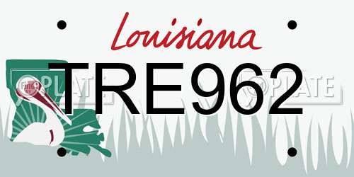 TRE962 Louisiana License Plate