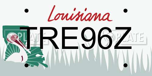 TRE96Z Louisiana License Plate