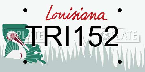 TRI152 Louisiana License Plate
