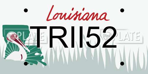 TRII52 Louisiana License Plate
