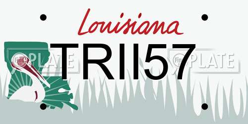 TRII57 Louisiana License Plate
