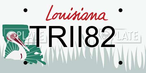 TRII82 Louisiana License Plate