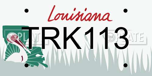 TRK113 Louisiana License Plate