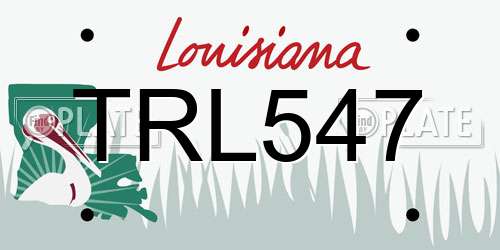 TRL547 Louisiana License Plate