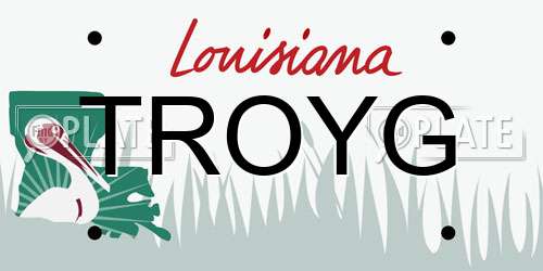 TROYG Louisiana License Plate