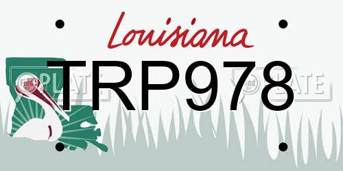 TRP978 Louisiana License Plate