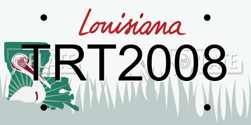TRT2008 Louisiana License Plate
