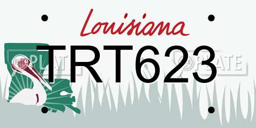 TRT623 Louisiana License Plate