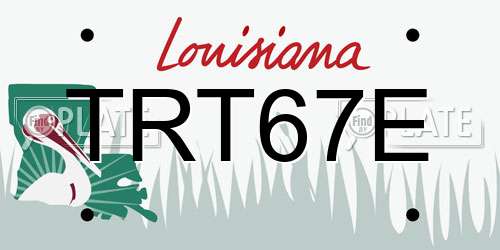 TRT67E Louisiana License Plate