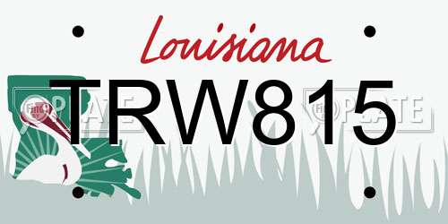 TRW815 Louisiana License Plate