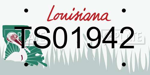 TS01942 Louisiana License Plate