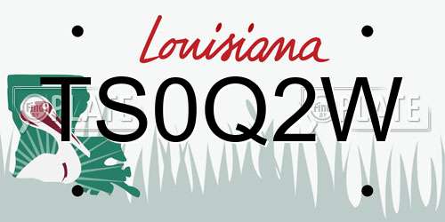 TS0Q2W Louisiana License Plate