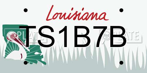 TS1B7B Louisiana License Plate