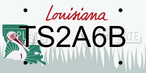 TS2A6B Louisiana License Plate
