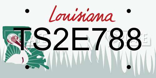 TS2E788 Louisiana License Plate