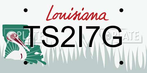 TS2I7G Louisiana License Plate