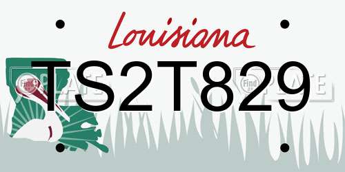 TS2T829 Louisiana License Plate