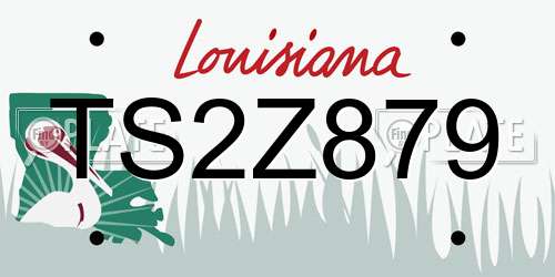TS2Z879 Louisiana License Plate