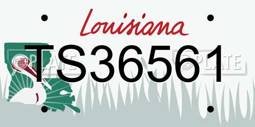TS36561 Louisiana License Plate