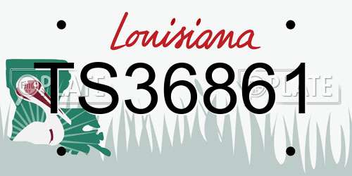 TS36861 Louisiana License Plate
