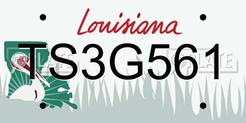 TS3G561 Louisiana License Plate