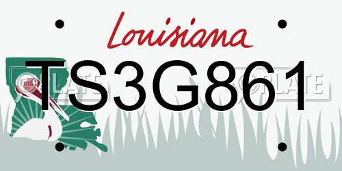 TS3G861 Louisiana License Plate