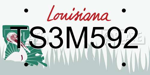 TS3M592 Louisiana License Plate