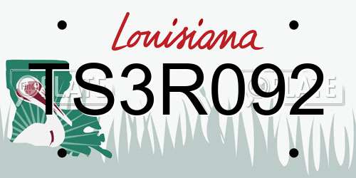 TS3R092 Louisiana License Plate