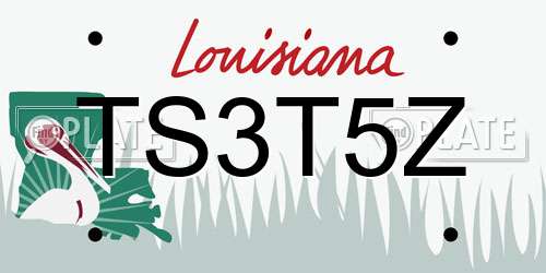 TS3T5Z Louisiana License Plate