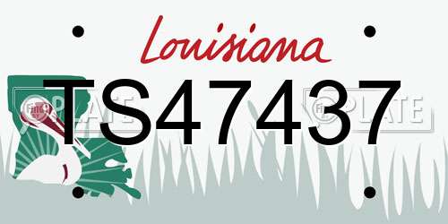TS47437 Louisiana License Plate