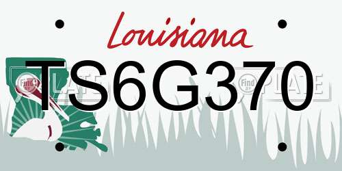 TS6G370 Louisiana License Plate