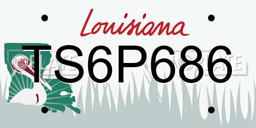 TS6P686 Louisiana License Plate