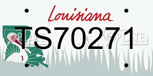 TS70271 Louisiana License Plate