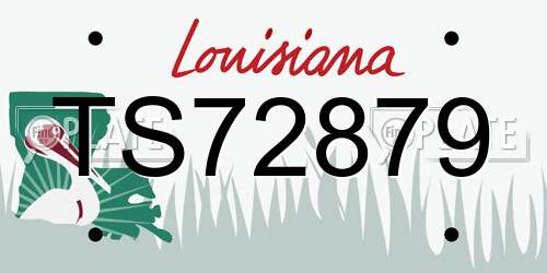 TS72879 Louisiana License Plate